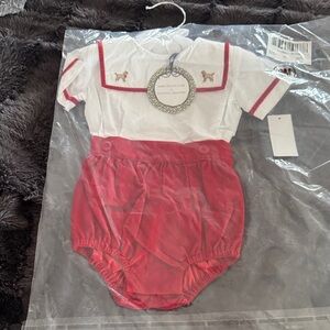 Edgehill Collection Red and White Kids One Piece